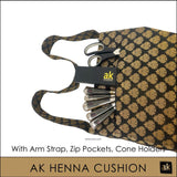 AK HENNA ARTIST CUSHION - BLACK & GOLD PLUS 2 CONES FREE